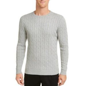 NWT Club Room Mens Cotton Cable Crewneck Sweater Gray Heather Size 2XL $50 P0015